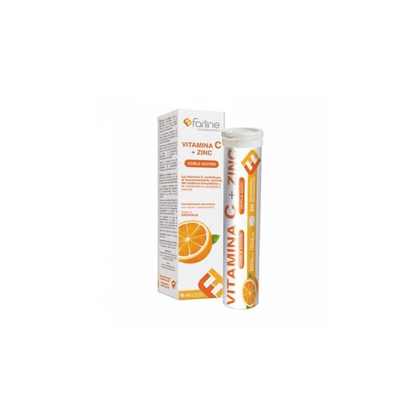 FARLINE VITAMINA C + ZINCO COMPRIMIDO EFERVESCENTE LARANJA X20