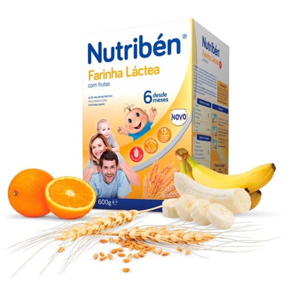NUTRIBEN FARINHA LACTEA C/FRUTAS 600G