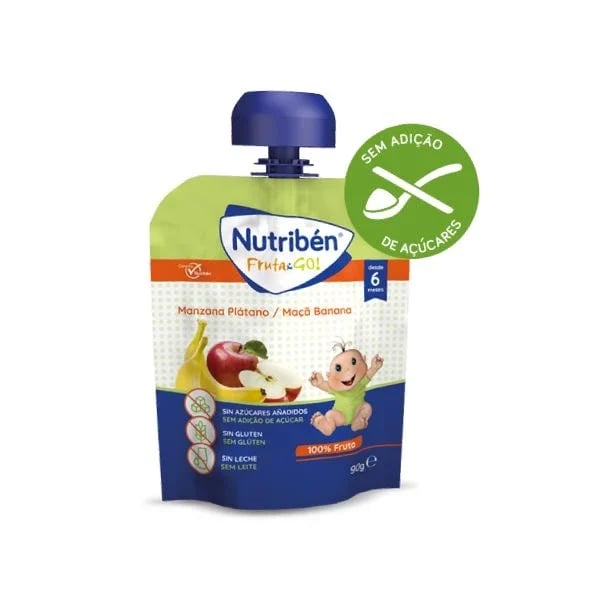 NUTRIBEN FRUTA GO PURE MACA/BANANA 90G