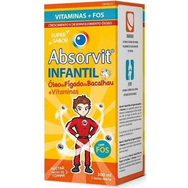 ABSORVIT INFANTIL ÓLEO FÍGADO BACALHAU + VITAMINAS XAROPE 300ML