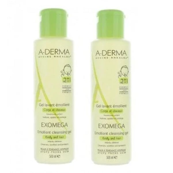 A-DERMA EXOMEGA CONTROL DUO GEL CORPO E CABELO 2 x 500 ML PROMO