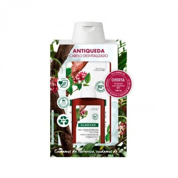 KLORANE QUININA E EDELVAISSE BIO CHAMPÔ ANTIQUEDA CABELO DESVITALIZADO 200 ML COM OFERTA DE CHAMPÔ ANTIQUEDA 100 ML