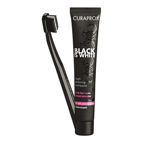 CURAPROX BLACK IS WHITE KIT PASTA DENTES 90 ml + ESCOVA