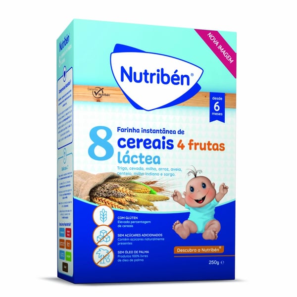 NUTRIBEN FARINHAS 8 CEREAIS 4 FRUTA LACTEA 250G