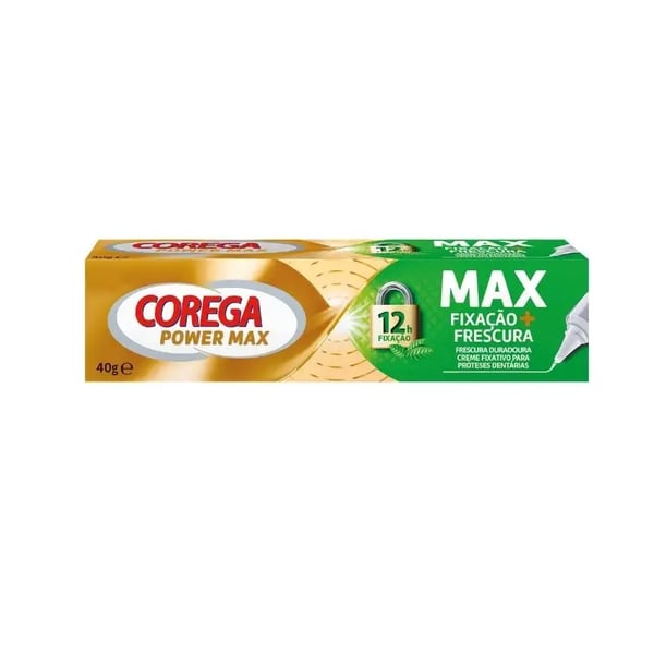 COREGA POWER MAX FIXAÇÃO+FRESCURA CREME FIXATIVO PRÓTESES DENTÁRIAS 40G