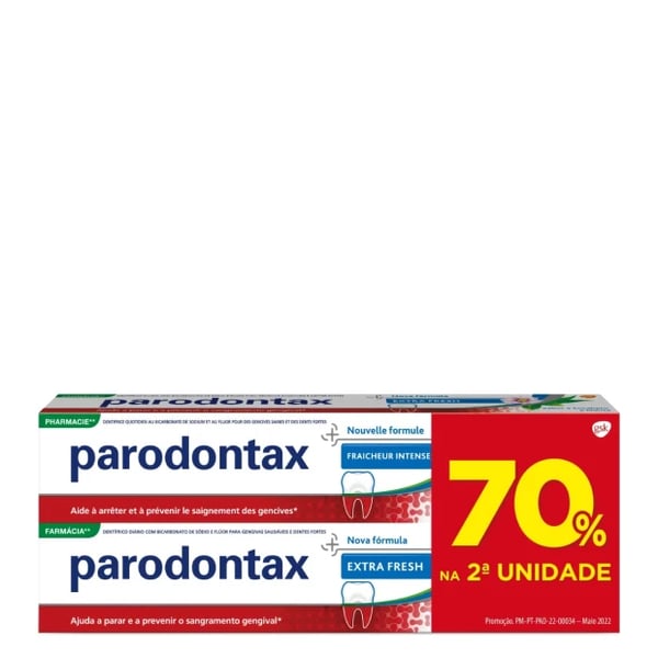 PARODONTAX EXTRA FRESH PASTA 75ML X2 70% 2ªUNIDADE