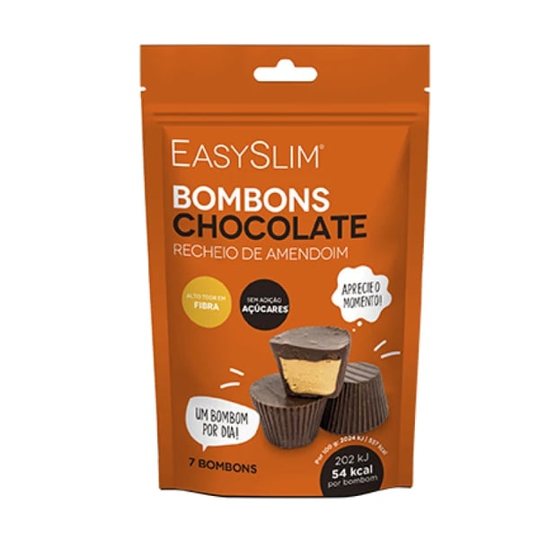 EASYSLIM BOMBONS CHOCOLATE E RECHEIO AMENDOIM X7