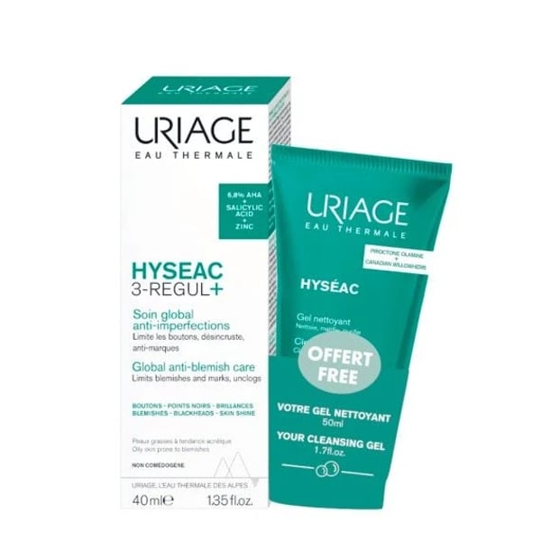 URIAGE HYSEAC 3-REGUL 40ML + GEL LIMPEZA 50ML