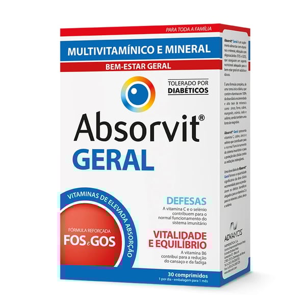 ABSORVIT GERAL COMPRIMIDOS X30