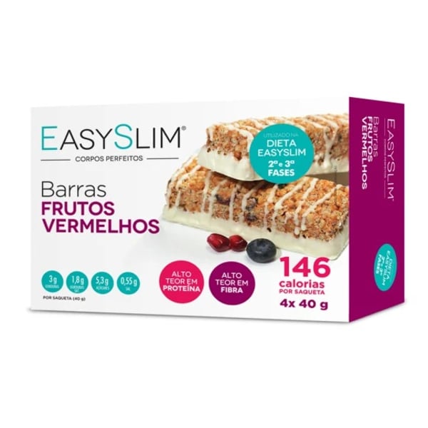 EASYSLIM BARRAS FRUTOS VERMELHOS 40G X 4