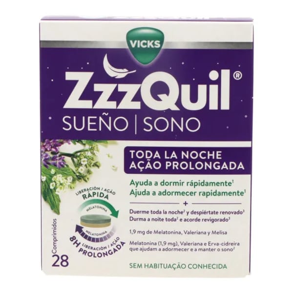 ZZZQUIL SONO AÇÃO PROLONGADA COMPRIMIDOS X28