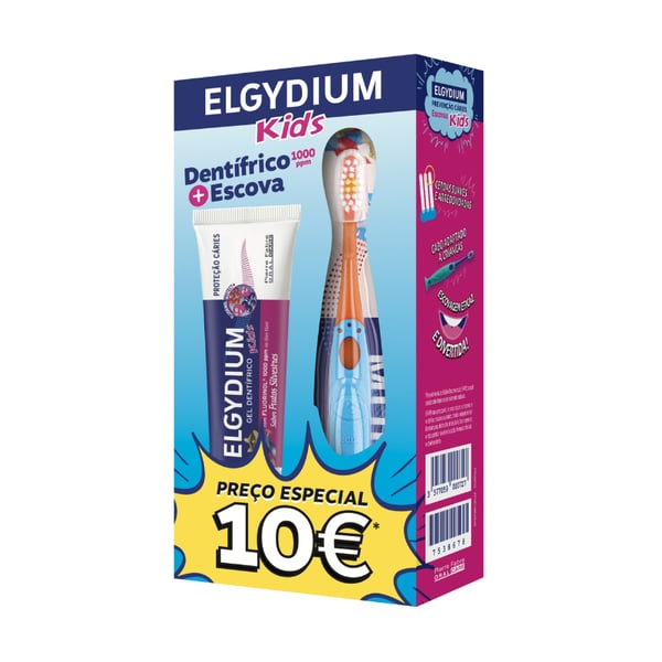 ELGYDIUM KIDS KIT GEL DENTÍFRICO FRUTOS SILVESTRES 50ML + ESCOVA