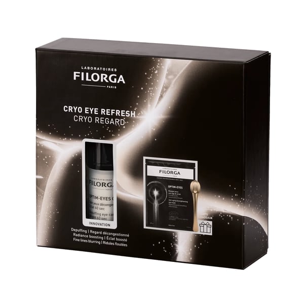 FILORGA OPTIM-EYES CRYO COFFRET DE NATAL 15ML + MÁSCARA DE OLHOS 6ML + ESPÁTULA DE MASSAGEM