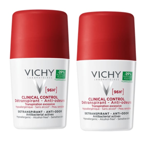 VICHY DEO ROLL-ON CLINIC CONTROL M ANTITRANSPIRANTE 96H 50MLX2 -50% 2UN