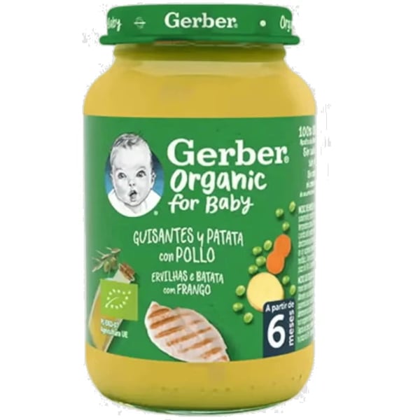 GERBER ORGANIC ERVILHAS E BATATAS COM FRANGO190G 6M+