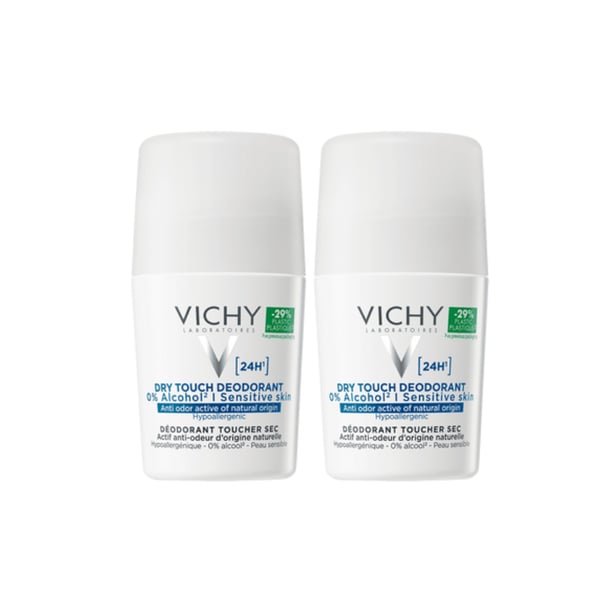 VICHY PACK DESODORIZANTE ROLL-ON 24H TOQUE SECO 2X50ML -50%2UN